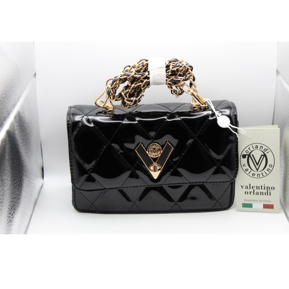 Valentino Orlandi Black Patent Mini Bag